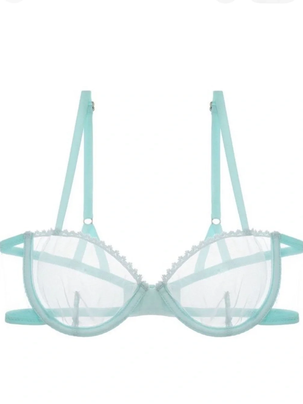 Taryn Winters SET Kharis topaz blue bespoke bra 32D & thong S